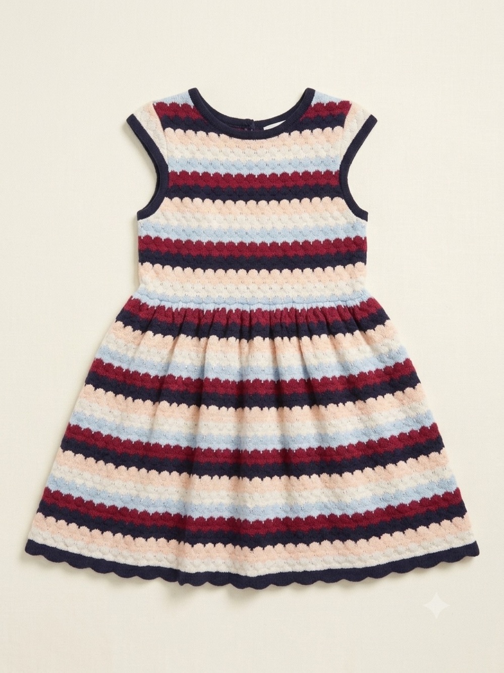 Janie and Jack Girls Size 4 Scallop Stripe Knit Sweater Sundress